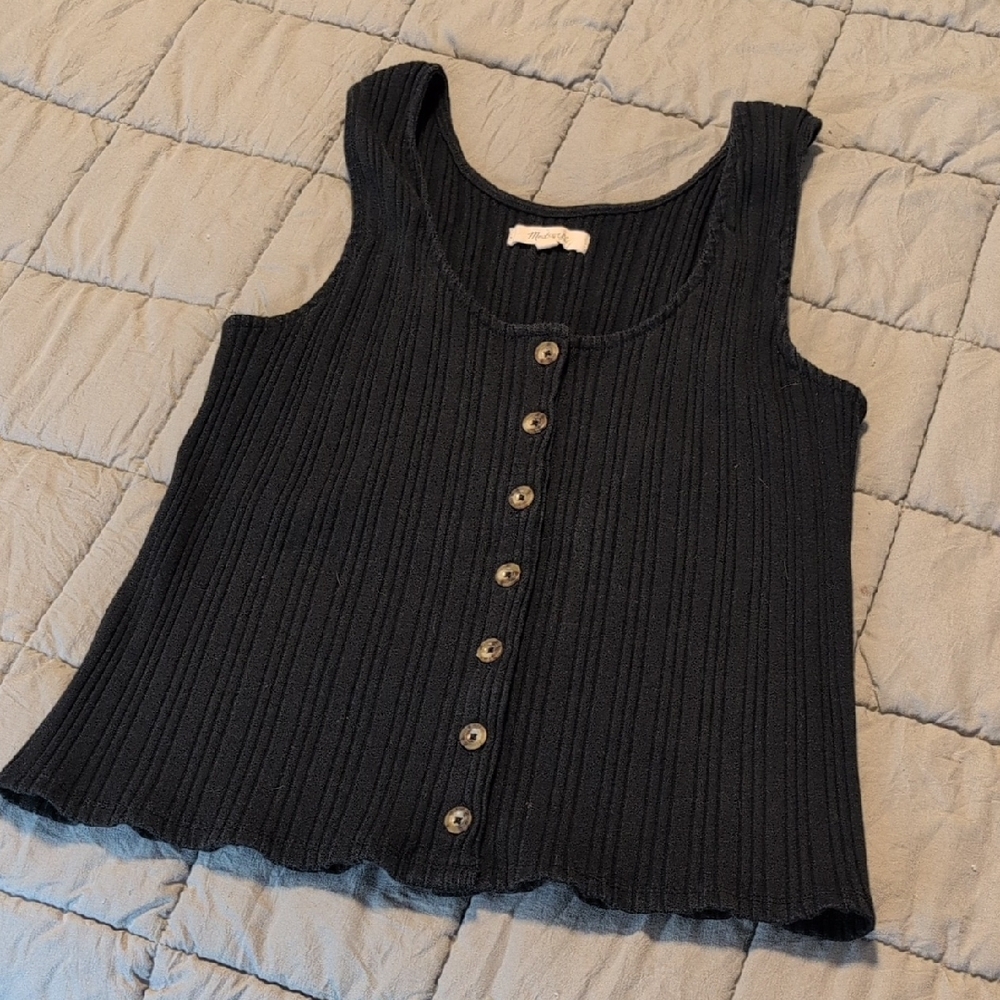 Madewell Black Ribbed Tank Top
